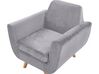 Hoes voor fauteuil fluweel grijs BERNES_792852