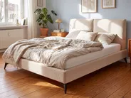 Bett mit Lattenrost Bouclé MELLE 160 x 200 cm Beige_1151006
