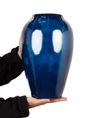 Vase à fleurs OCANA 37 cm Céramique Bleu foncé_867395