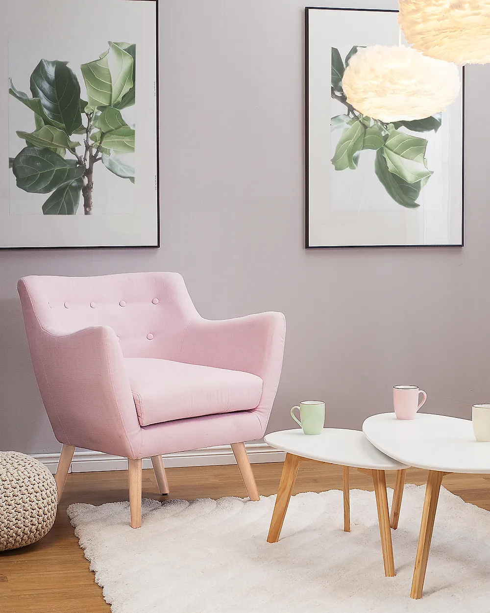 Poltrona DRAMMEN Tessuto Rosa_1175706