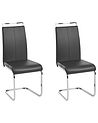 Lot de 2 chaises de salle à manger GREEDIN Cuir PU Noir