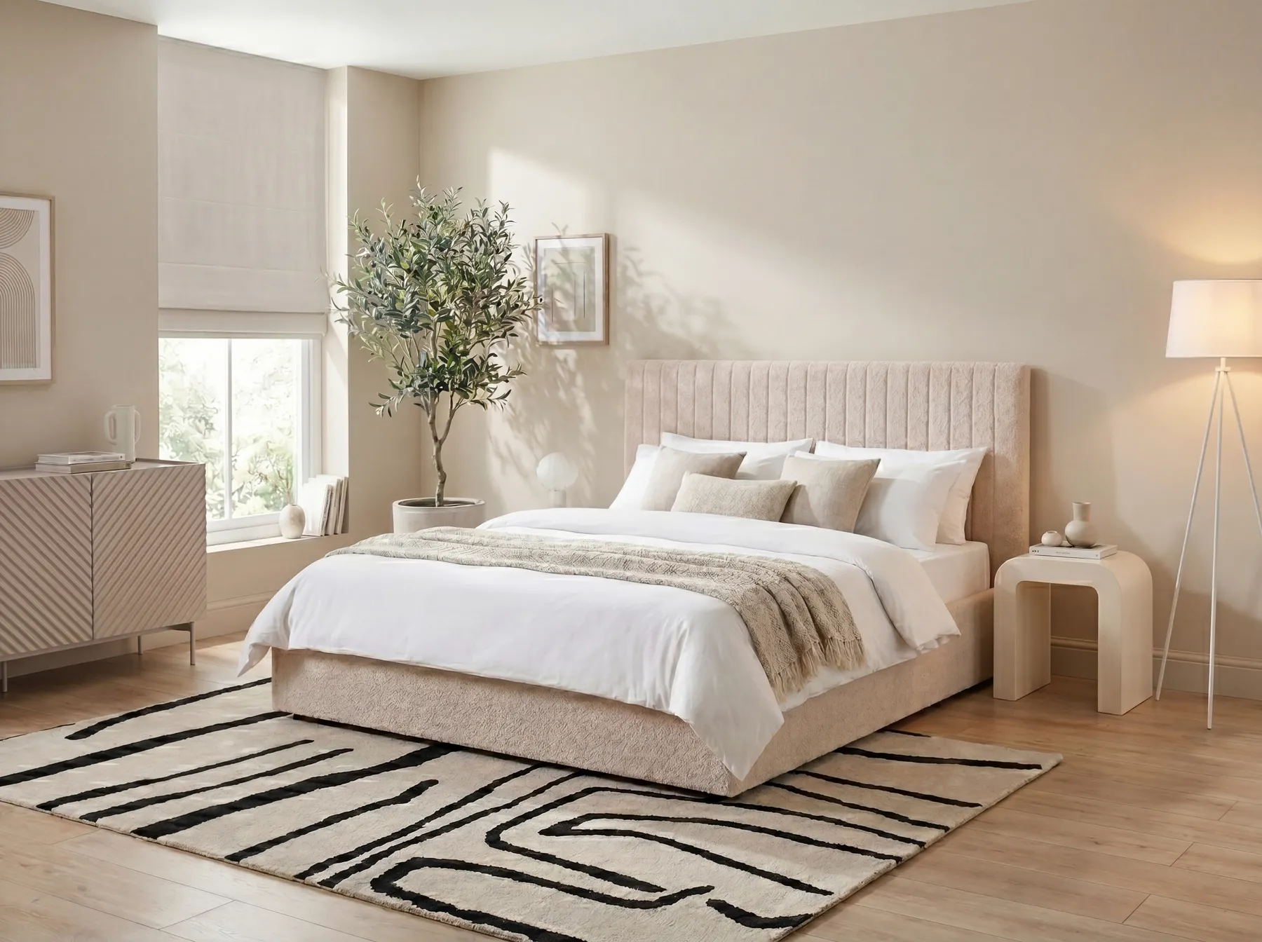 Ottoman Bed VION Boucle Beige 180 x 200 cm (EU Super King)_1042730