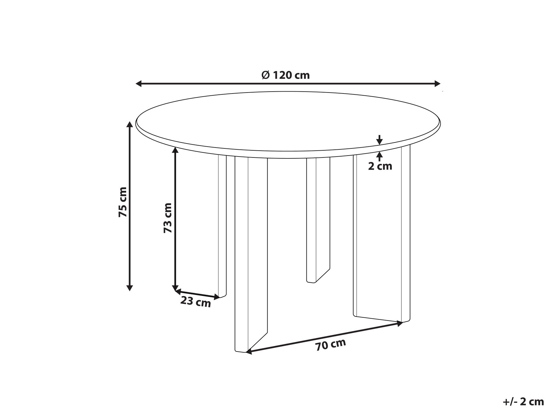 Dining Table COSMO White 120 cm 120 cm_941969