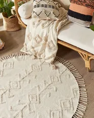 Tappeto HARRAN Beige chiaro ø 140 cm Cotone_840591