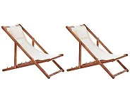 Set mit 2 klappbaren Liegestühlen AVELLINO Akazienholz Dunkelbraun_1177635