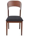 Set of 2 Wooden Dining Chairs Dark Wood and Black ALVIN_926631