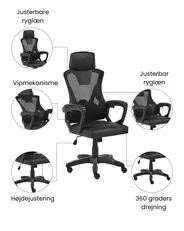 Kontorstol IGNIS Kunstlæder Sort_1074190