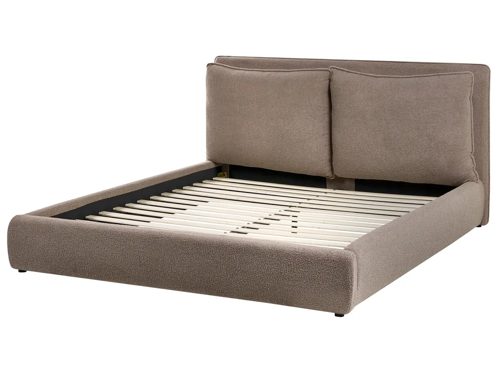 Waterbed Boucle BAJONNA 160 x 200 cm (EU King Size) Brown_1010907