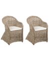 Set of 2 Rattan Garden Chairs Natural SUSUA II_932939