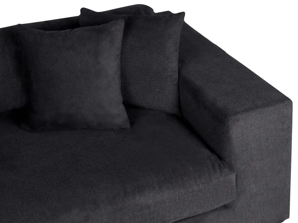 Sofa 3 Seater GLORVIKA Fabric Black_927870