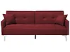 Sofa Bed 3 Seater LUCAN Fabric Dark Red