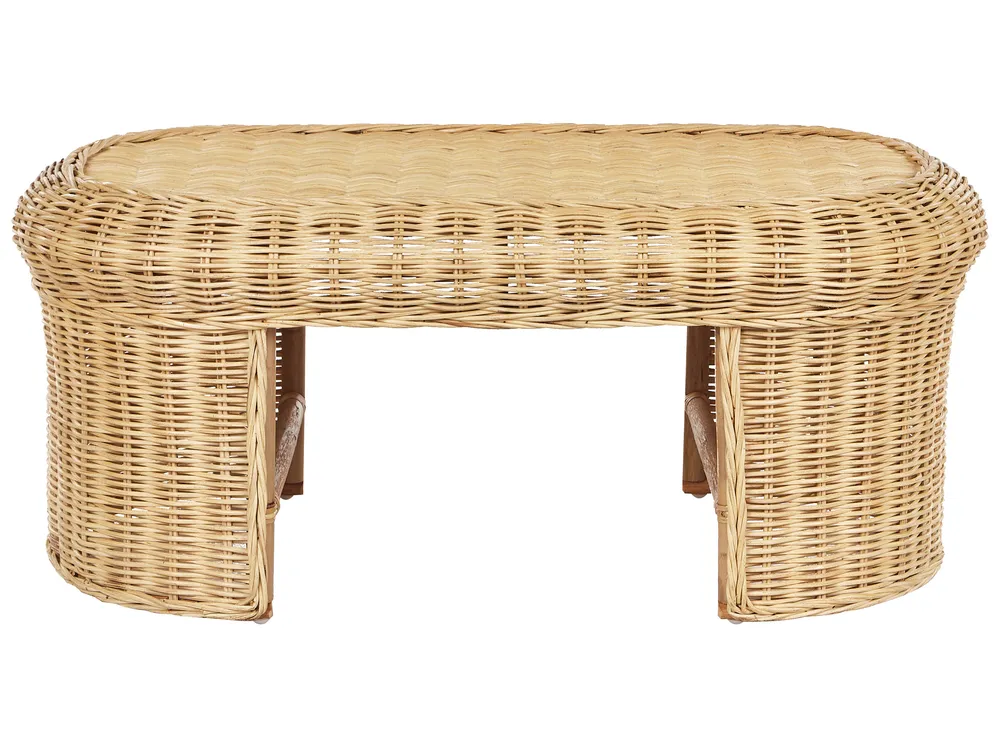 Garden Lounge Set with Table 5 Seater LIVADEIA Rattan Natural_920165