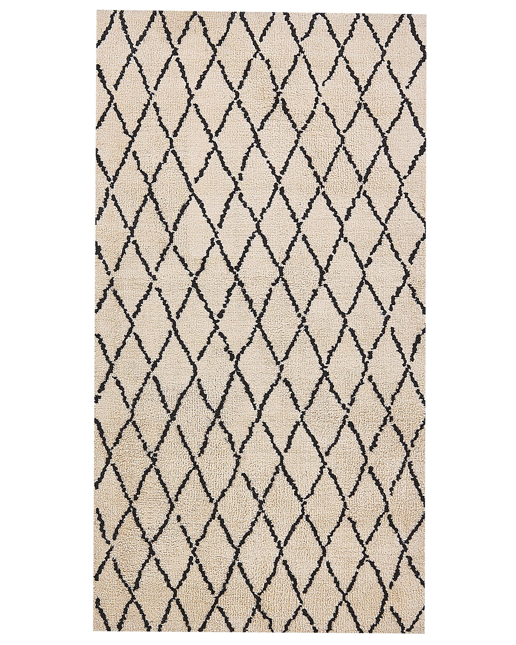 Vloerkleed polyester beige/zwart 80 x 150 cm MIDYAT_830979