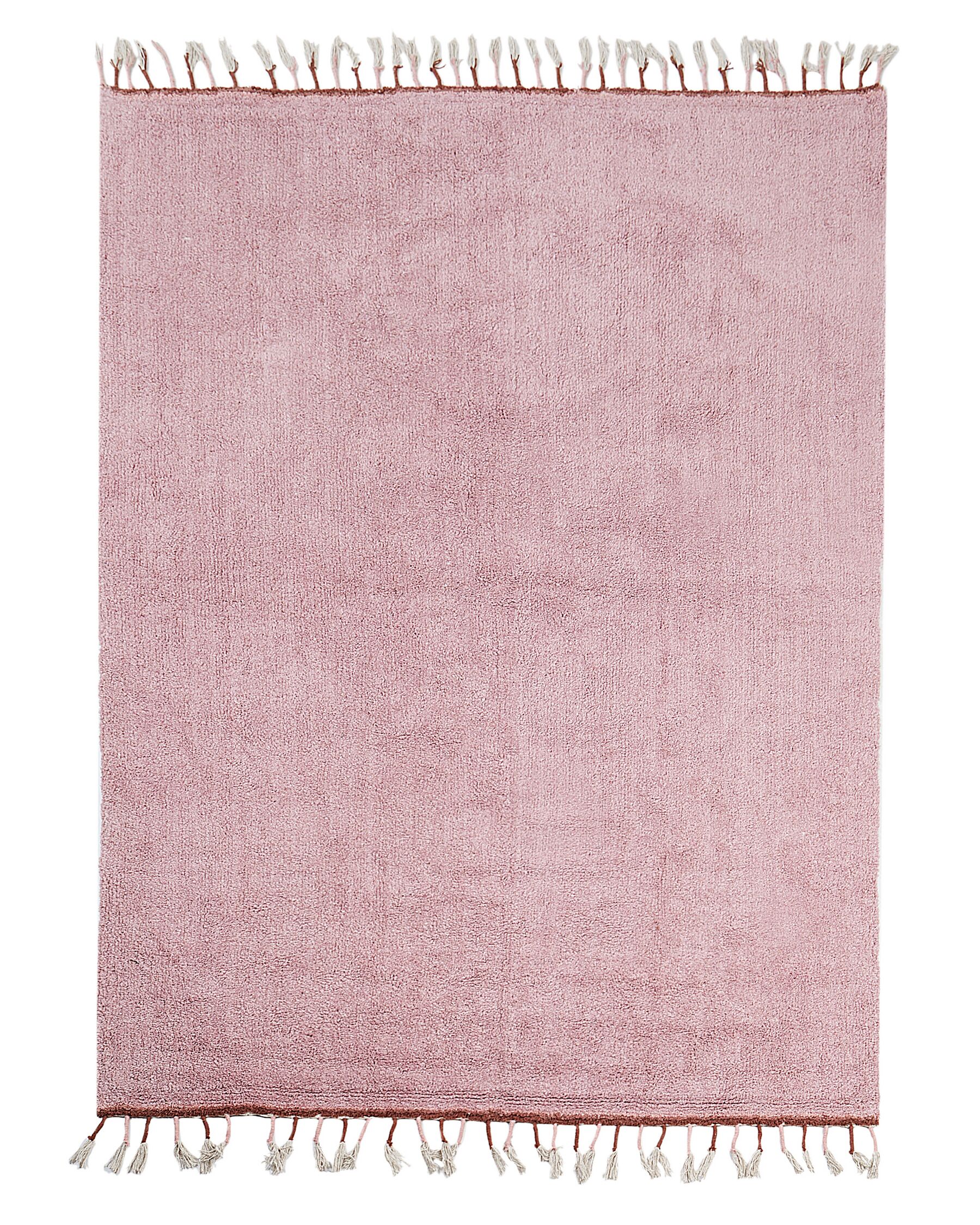 Alfombra de algodón rosa 140 x 200 cm CAPARLI_907211