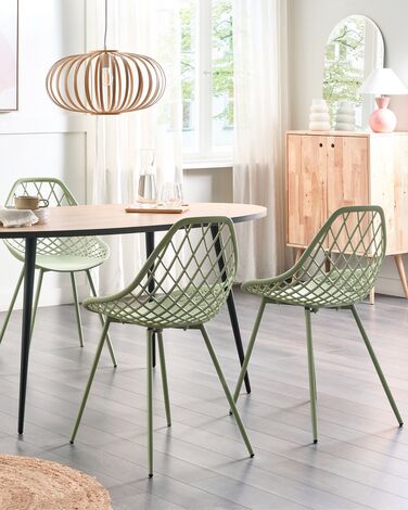 Set of 2 Dining Chairs Green CANTON II