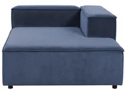 Modular Corner Sofa 2 Seater ARDAL with Ottoman Corduroy Dark Blue Left Hand_1008786