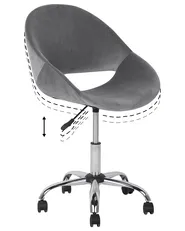 Sedia da scrivania SELMA Velluto Grigio_862818