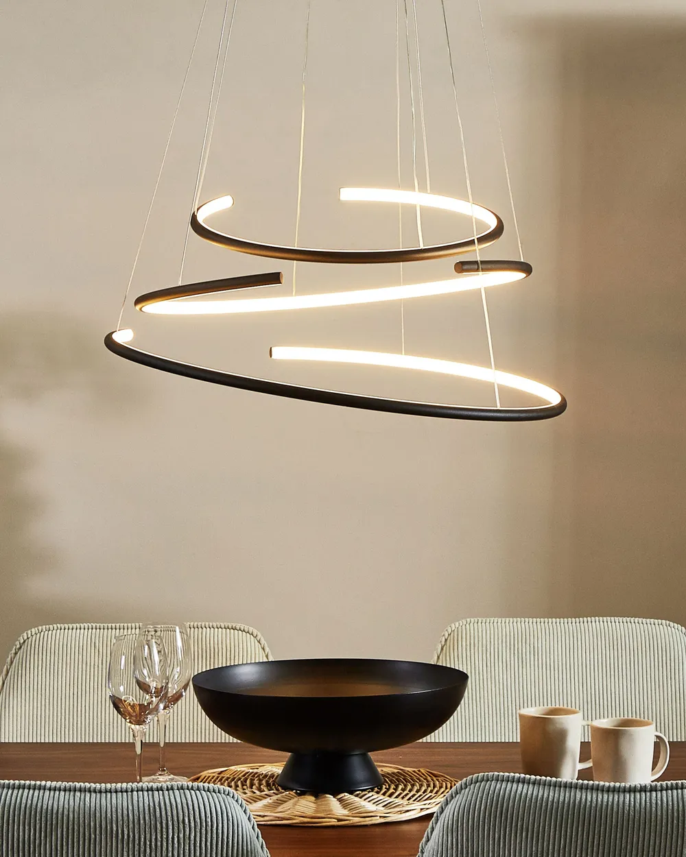 LED Pendant Lamp MAYU Metal Black_825525