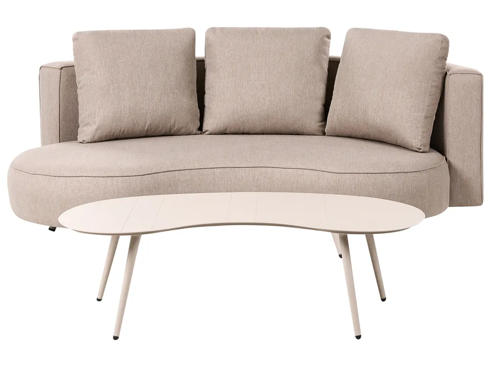 Garden Lounge Set with Table 6 Seater PARORI Beige_1015625