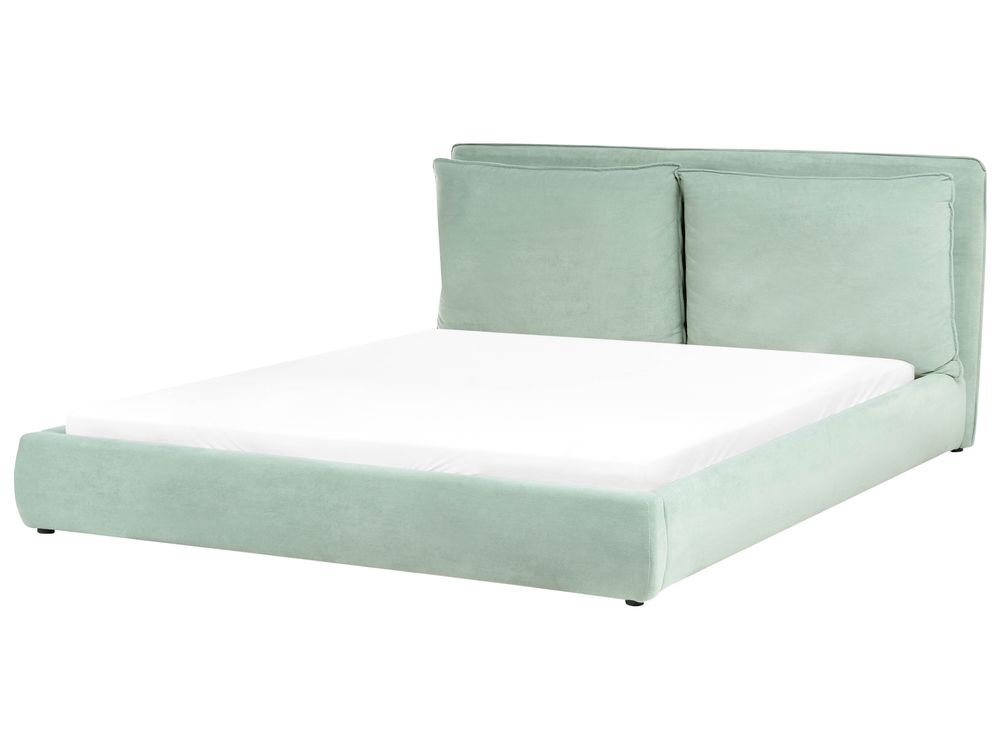 Cama de água Veludo BAJONNA 180 x 200 cm Verde menta