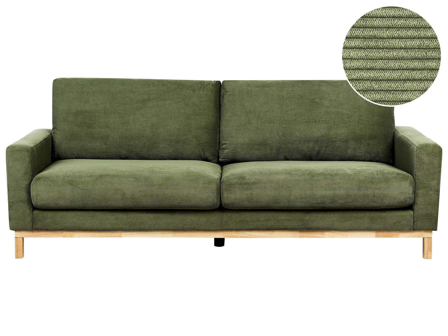 Háromszemélyes zöld kordbársony kanapé SIGGARD_920907