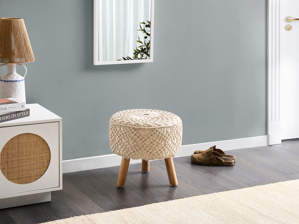 Footstool MANZAI Cotton Beige