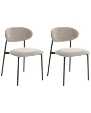 Set van 2 eetkamerstoelen COWLEY Chenille Taupe_1040060