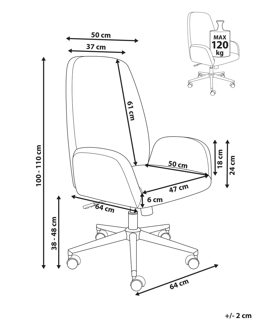 Office Chair CLARE Velvet Brown_1008618