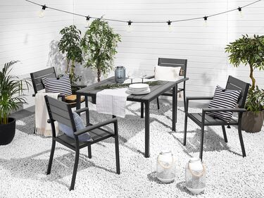 4 Seater Garden Dining Set Grey PRATO