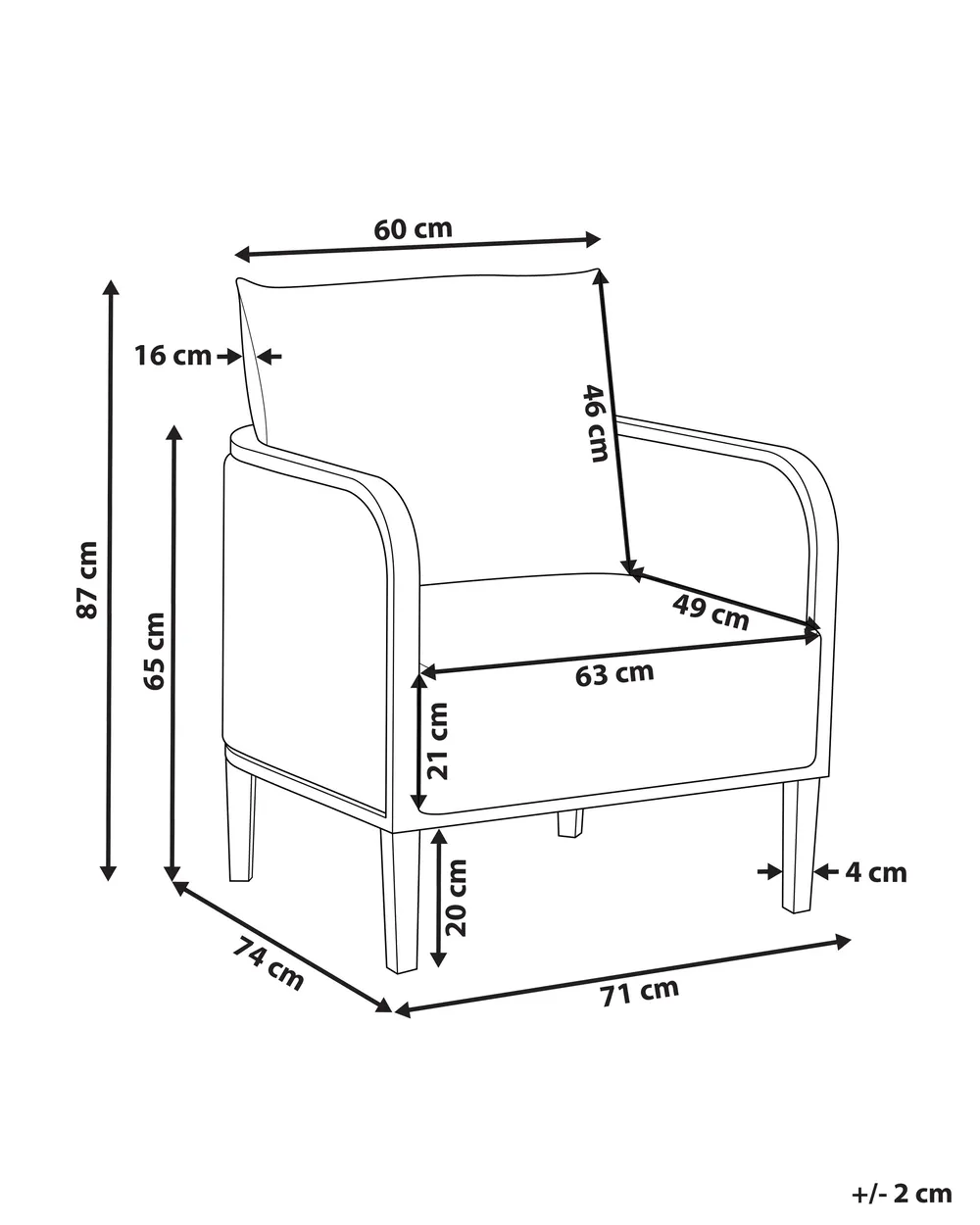 Garden Armchair MONTEFALCO Metal White