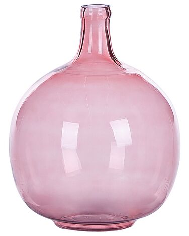 Glass Decorative Vase 31 cm Pink CHAPPATHI