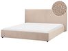 Lit avec sommier Bouclé LAVAUR 180 x 200 cm Taupe