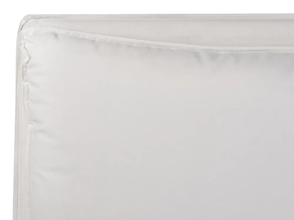 Bett mit Stauraum BAJONNA Samtstoff Cremeweiß 160 x 200 cm_871259