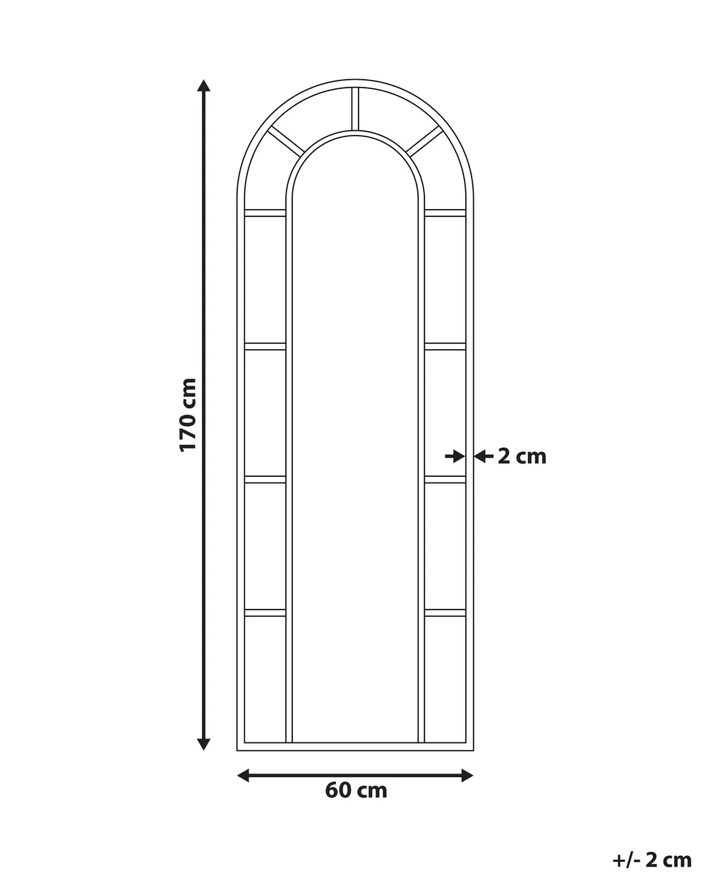 Lustro ścienne CROSSES 60 cm 170 cm Metal Złoty_900639