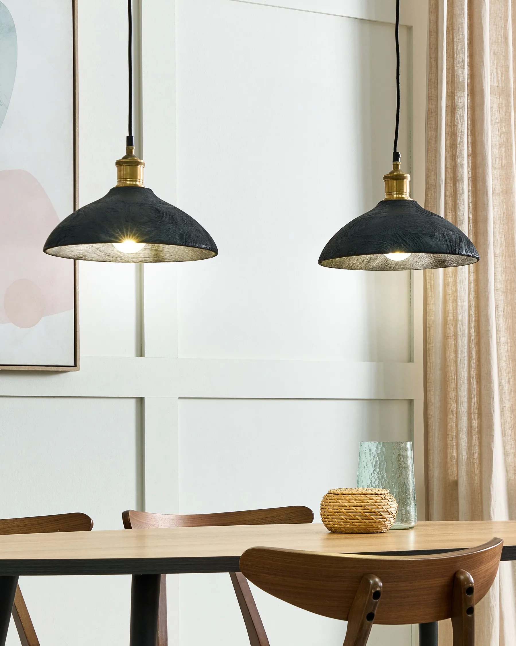 Lampadario CHEYYAR Legno di mango Nero_867655