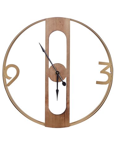 Wall Clock ø 50 cm Light Wood MULHOUSE