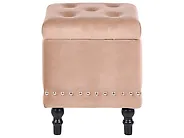 Pouf mit Stauraum LORETTO Samtstoff Beige_1186162