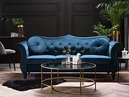 Sofa 3 Seater SKIEN Velvet Navy Blue_1161534
