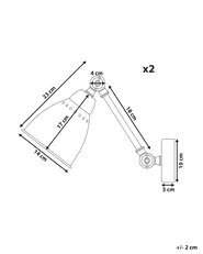 Set of 2 Wall Lamps MISSISSIPPI Adjustable Metal Graphite Grey_801828