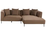 Corner Sofa 3 Seater SATER Fabric Brown Left Hand_1019335