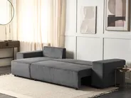 Corner Sofa Bed 3 Seater LUSPA with Storage Corduroy Dark Grey Right Hand_898721