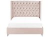 Sametová postel 140 x 200 cm růžová LUBBON_832447
