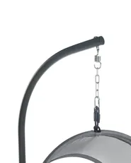 Hanging Chair with Stand ALVIANO Fabric Dark Grey_960446