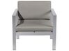 Salon de jardin en aluminium coussin en tissu gris foncé table basse incluse SALERNO_679554