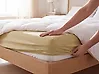Fitted Sheet JANBU 180 x 200 cm Cotton Olive Green