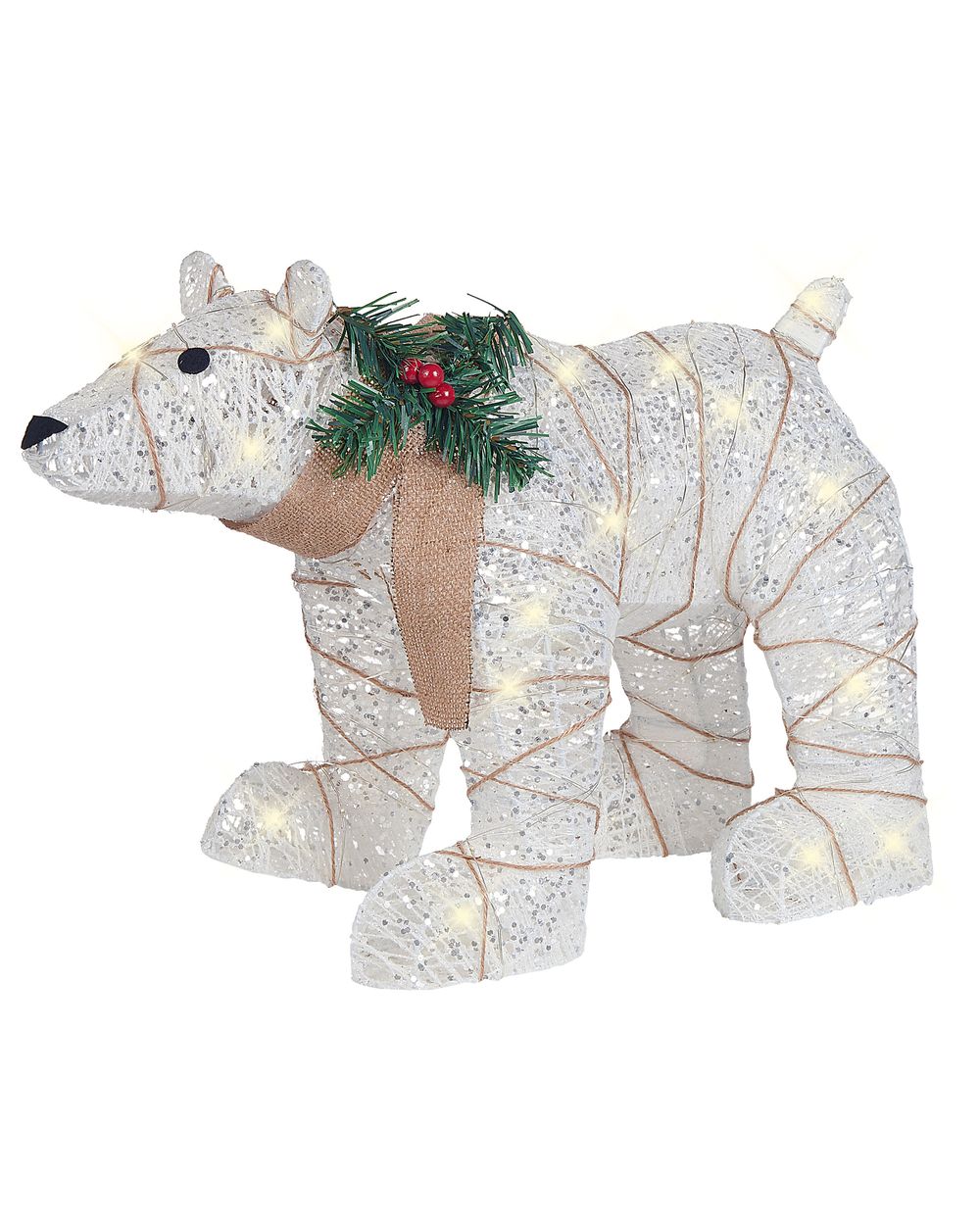 Décoration extérieure LED SIVULA 34 cm Ours Blanc