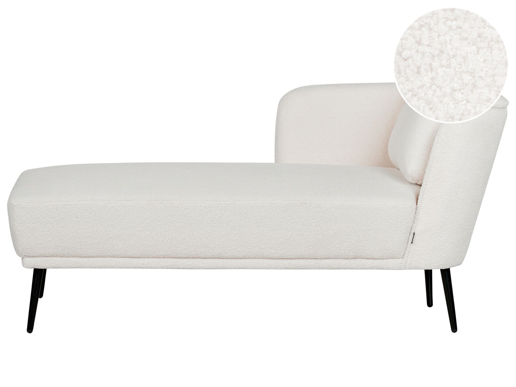 Chaise-longue em tecido bouclé branco-creme à direita ARTHEZE_930123