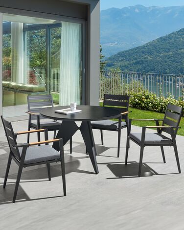 Set of 4 Garden Chairs Black TAVIANO