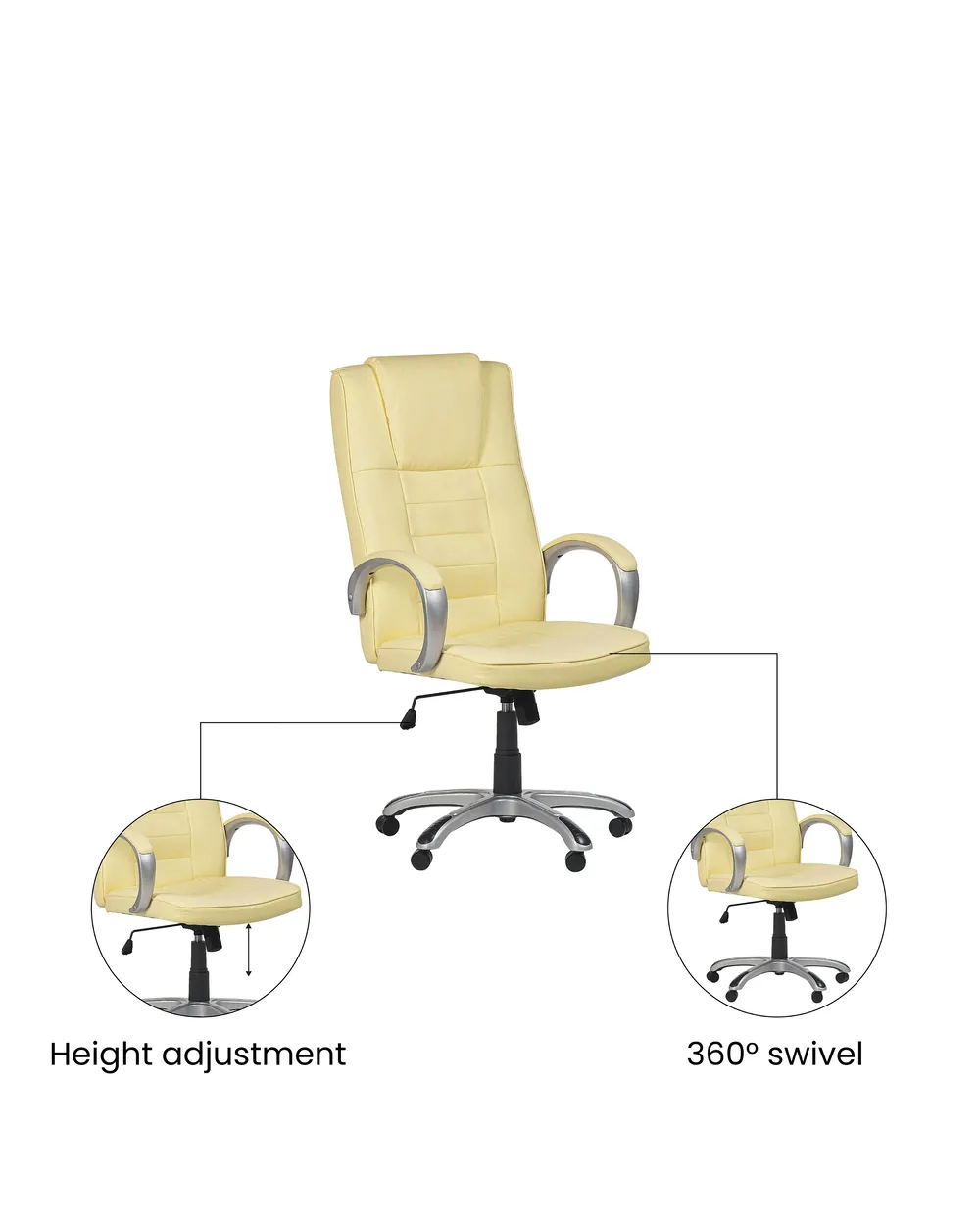 Massage Chair with Heating GRANDEUR Faux Leather Beige_1071342