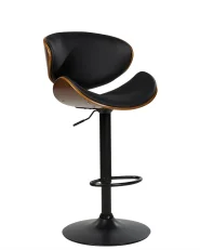 Set of 2 Bar Chairs ROTTERDAM II Swivel Faux Leather Black_953405